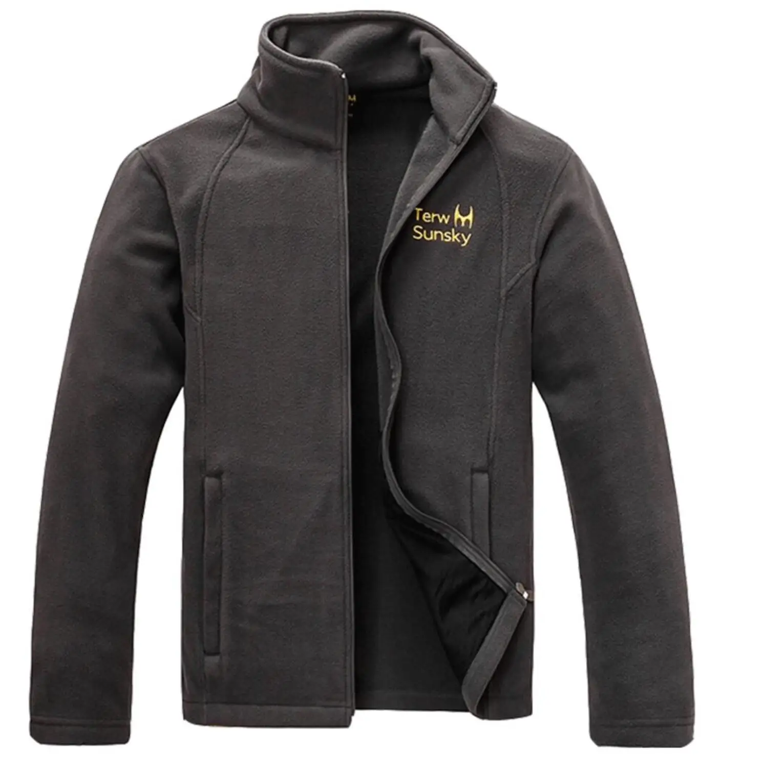 TR023 GRAY Горячая Распродажа Terwsunsky HQ Мужская Весенняя/Осенняя тонкая спортивная верхняя одежда флисовые куртки TR023 - Цвет: TR023 GRAY