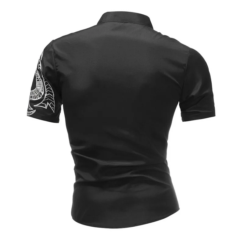 LASPERAL драконы печатные мужские рубашки платье тонкий бизнес с длинным рукавом