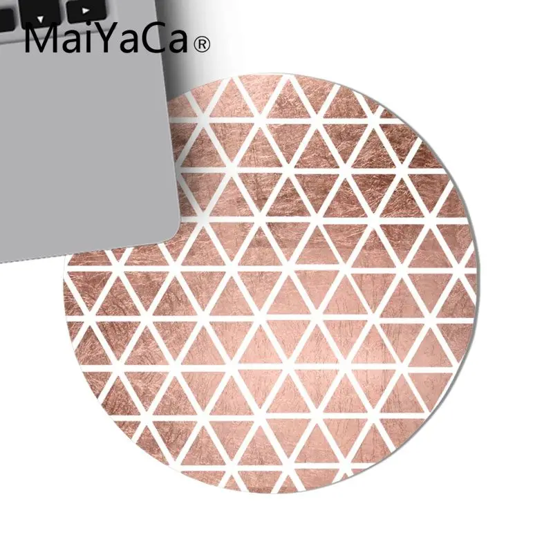 20X20 CM MaiYaCa черный, белый, мраморный, розовый, золотой цвет, блок, полоски, узор, маленький круглый коврик для мыши, ПК, компьютерный коврик, резиновый, игровой коврик для мыши - Цвет: 20X20 CM