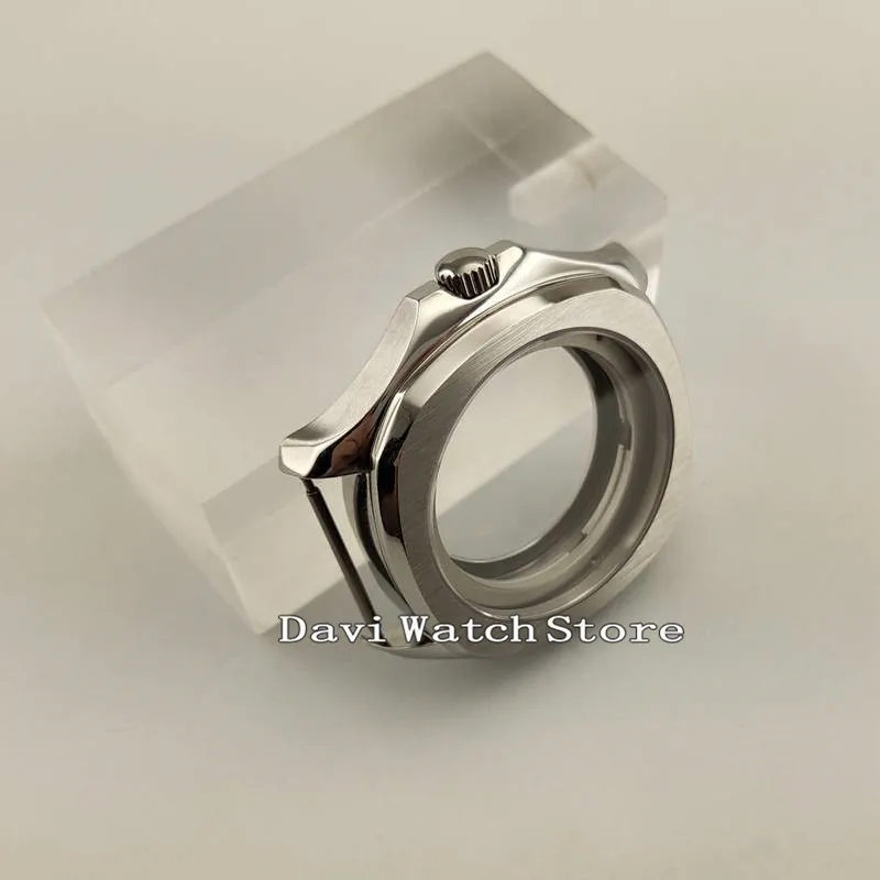 Корпус часов 40 мм с серебряным сапфировым кристаллом подходит для ETA 2836 Miyota 8215 821A