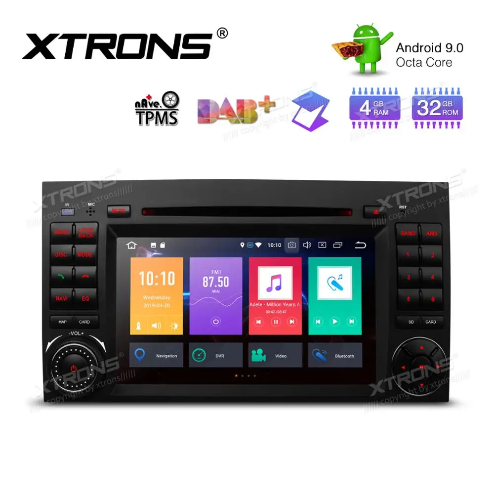 XTRONS 7 &quotAndroid 9 0 Восьмиядерный автомобильный dvd плеер для Mercedes Benz W245 W169 Viano Vito W639