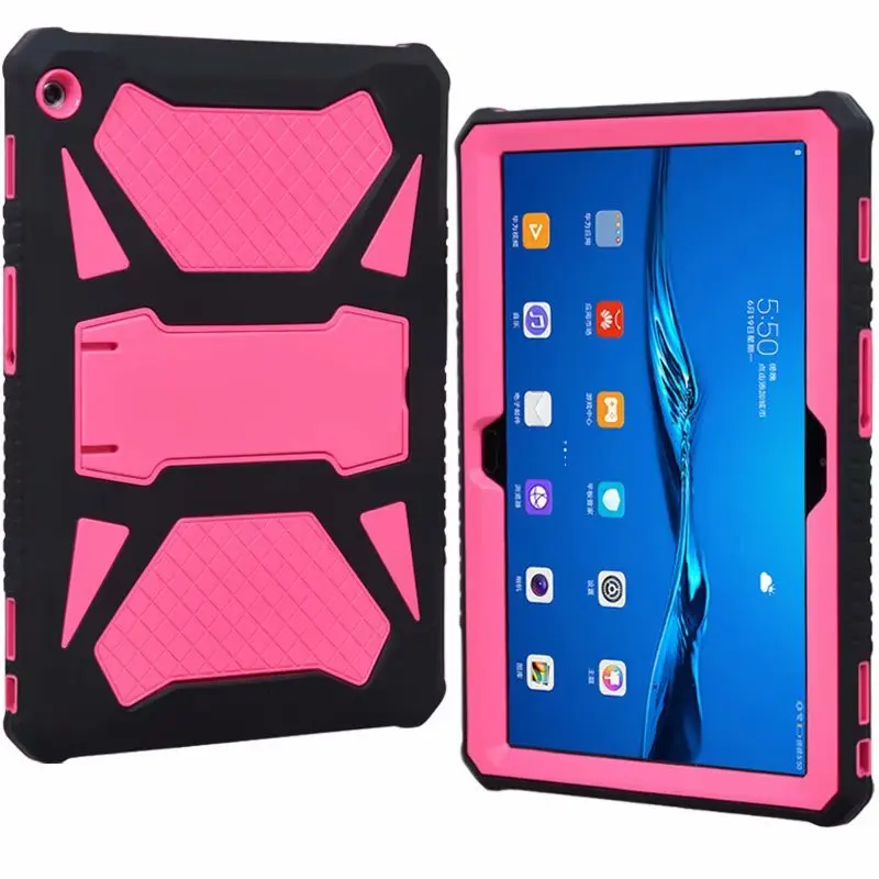 Кремния дети Безопасный стенд Броня чехол для huawei MediaPad M5 Lite 10/C5 10 BAH2-W19 BAH2-L09 BAH2-W09 10," Tablet Cover+ ручка