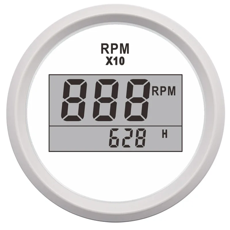 Digital WW 52mm Тахометр для лодочный мотор 52/85 мм Мини Круглый ЖК-дисплей цифровой Красный светильник 0-9990 об/мин двигатель грузовика Калибр 12 V 24 V Таймер Счетчик моточасов - Цвет: Digital WW 52mm