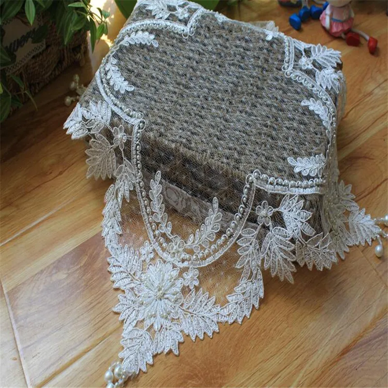 Бесплатная доставка вышивка из органзы роскошная Смешанная скатерть коврик для