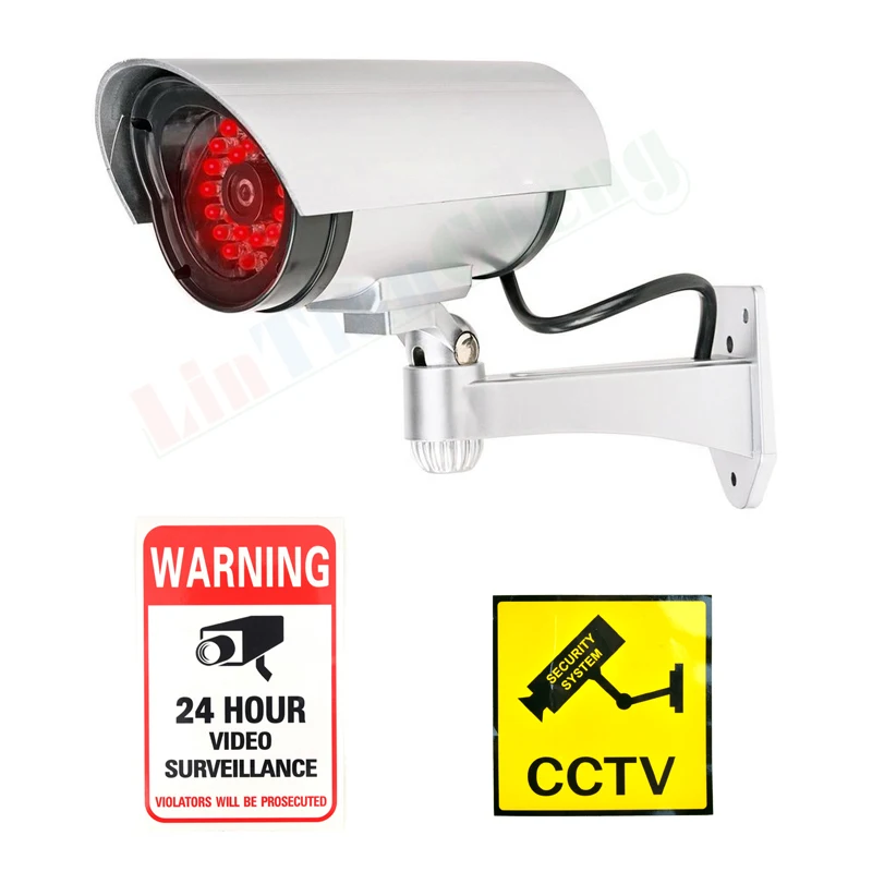 Поддельные пустышки CCTV камера пуля водонепроницаемый открытый Крытый безопасности камеры наблюдения солнечный светильник со светодиодной подсветкой