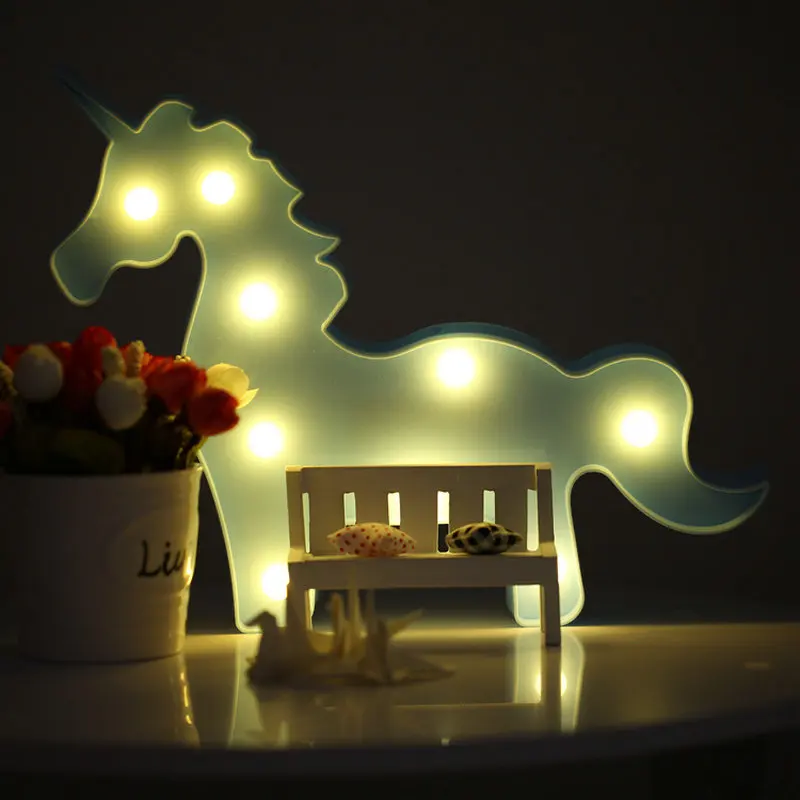 Прекрасный единорог животное LED 3D свет ночник дети подарок игрушка для детей