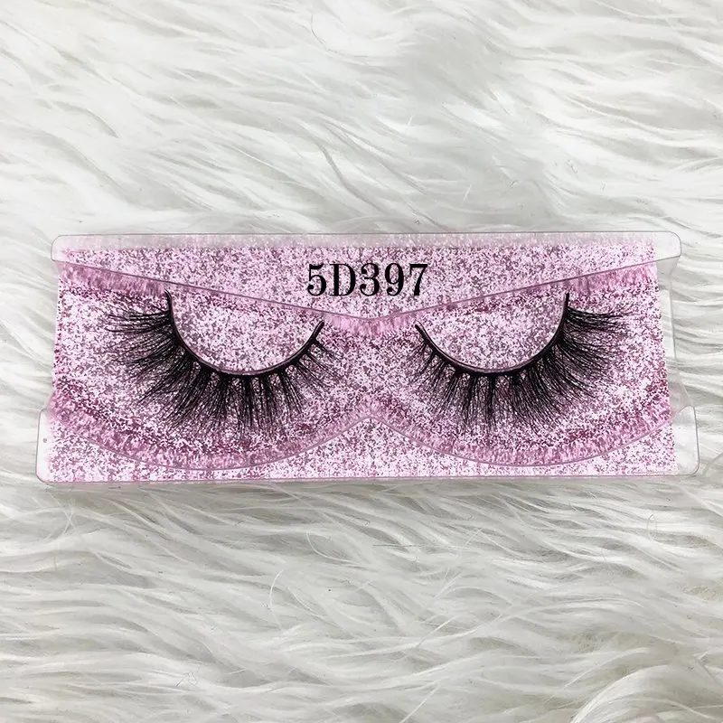 5D397 Mikiwi натуральный стиль тонкий 5d lashes квадратный блестящий чехол коробка Редкие норковые ресницы - Цвет: 5D397