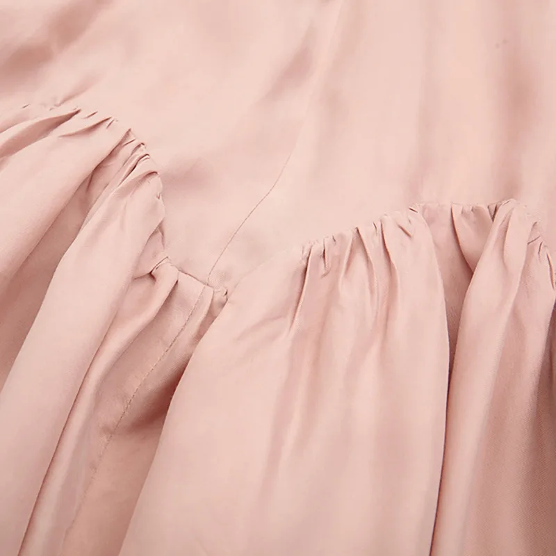 Женское асимметричное платье GETSPRING розовое винтажное длинное с v-образным