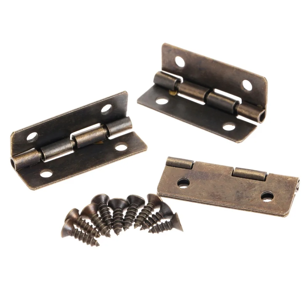 12 шт. 30 мм латунные петля для корпуса мебели античные бронзовые дверные петли