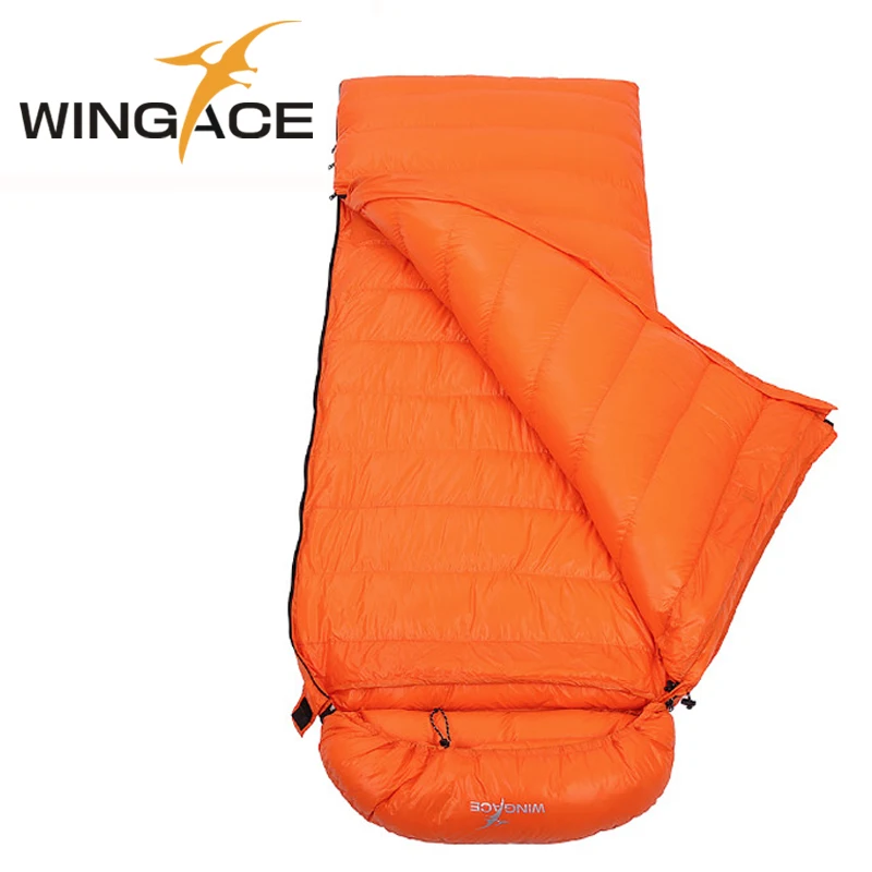 WINGACE сверхлегкий спальный мешок на гусином пуху для туризма, для улицы, 600 г, 1000 г, пуховые спальные мешки для кемпинга, для взрослых, три сезона