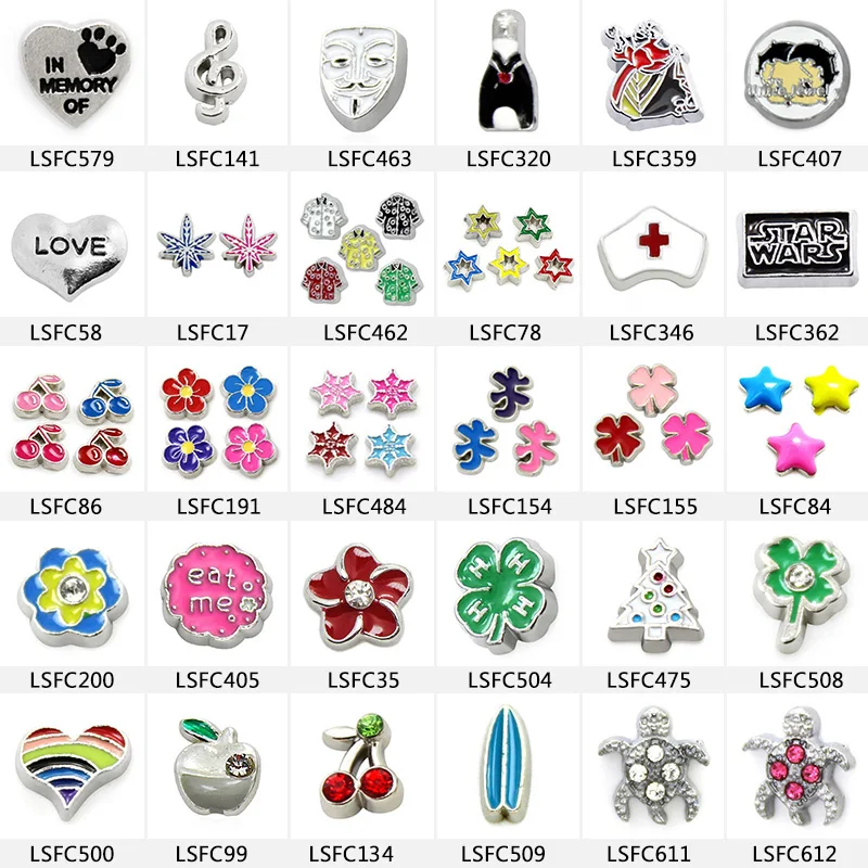 10 шт.! Смешанный стиль Плавающие Подвески цинковый сплав подходят плавающие