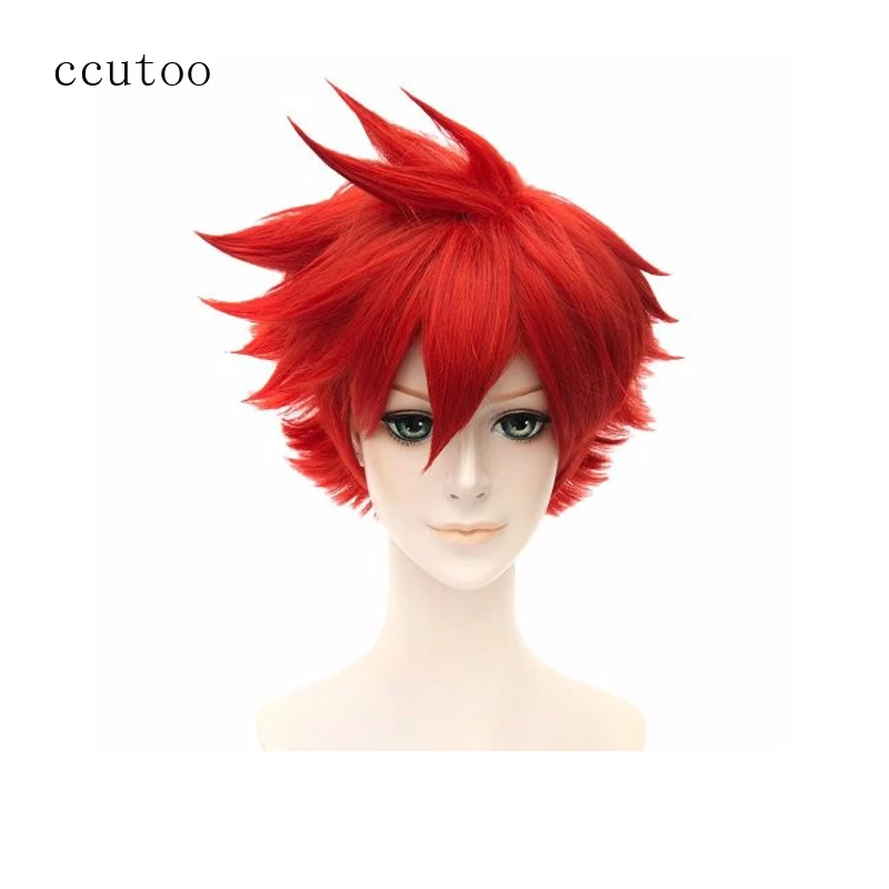 

ccutoo Men's 12" Short Fluffy Shaggy Layered Synthetic Hair Heat Resistance Fiber Cosplay Full Wigs Aizen Kunitoshi Wig