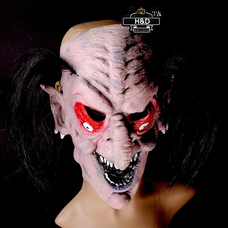 H & D латексные маски на Хэллоуин реквизит страшные для взрослых красные глаза