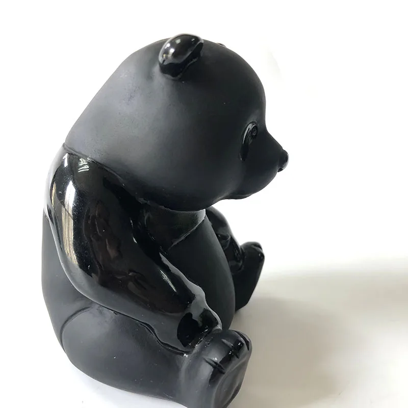 Free Shiping Natural Crystal Black Obsidian Bear Stone Polished Healing carving Gemstone CuteToy Or Deco FYY | Дом и сад