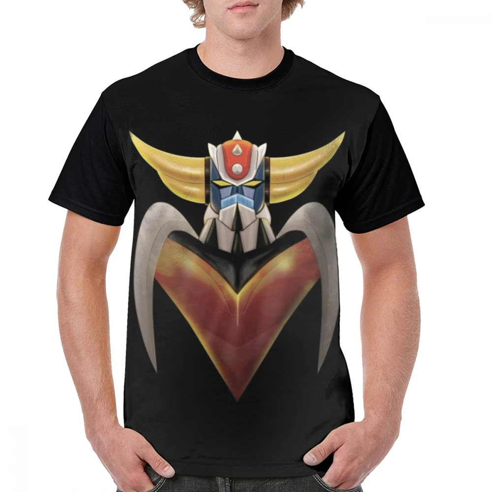 Goldorak футболка UFO ROBO Grendizer футболка 100 полиэстер модная графическая Мужская футболка с коротким рукавом забавная футболка 5x - Цвет: Черный