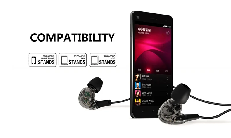RUKZ Z03, двойной динамический динамик, спортивные наушники с микрофоном для мобильного телефона, стереофон, прозрачная гарнитура, басовые наушники для прослушивания музыки