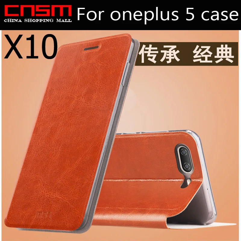 10/lot Mofi ультра тонкий искусственная кожа флип кронштейн чехол для OnePlus 5 один плюс