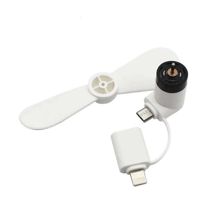 Мини вентилятор Lightning 2 в 1 с Micro USB для Iphone XR XS Max X 8 7 plus 6 6S 50 шт.|USB-гаджеты| |