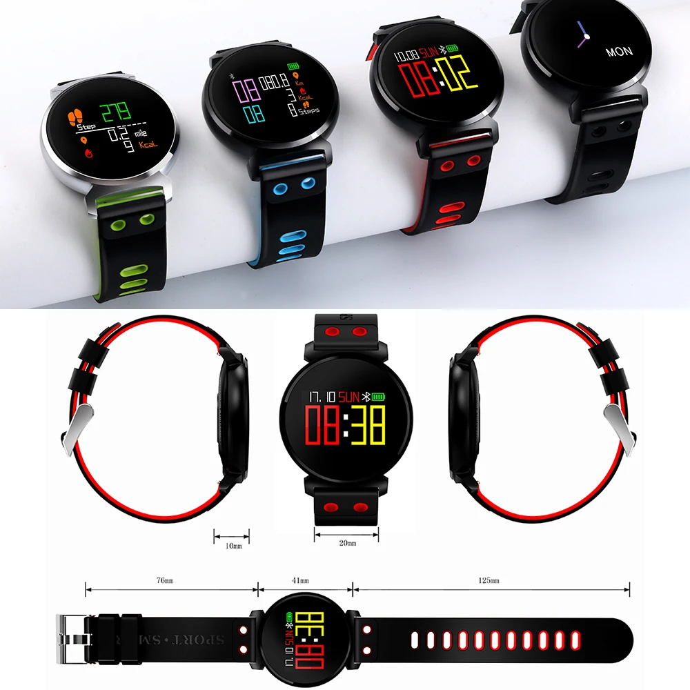 Zucoor умный Браслет Heart Rate Мониторы IP68 Водонепроницаемый группа Шагомер трекер