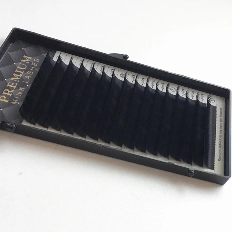 16Rows Faux Mink Individual Eyelashes Maquiagem Lashes Soft Mink Eyelash Extension C D Curl False Eyelashes For Makeup