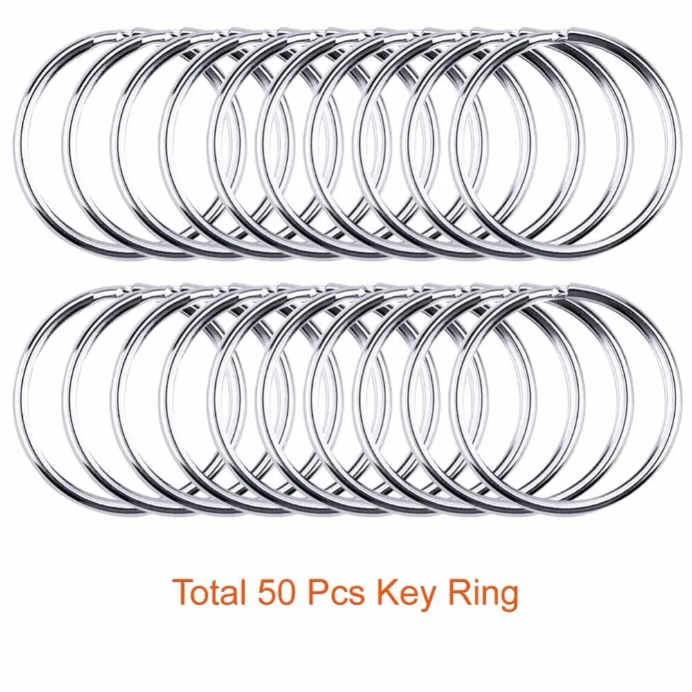 100 шт. металлический поворотный карабин на шнурке с кольцами для ключей|metal key