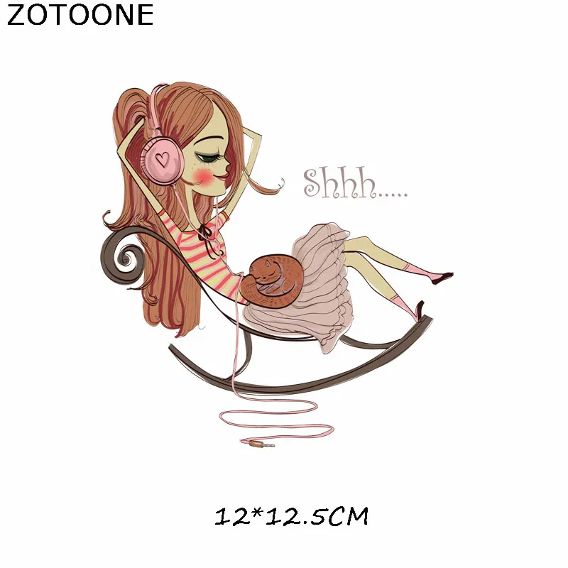 ZOTOONE, индивидуальная нашивка для девочек, для тела, железная передача, сделай сам, футболка, моющаяся, Аппликации, цветная, теплопередача для одежды
