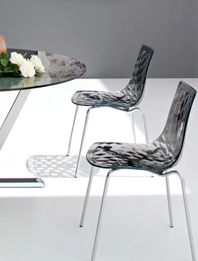 Минималистский современный Дизайн прозрачный сиденья Сталь металла ногу