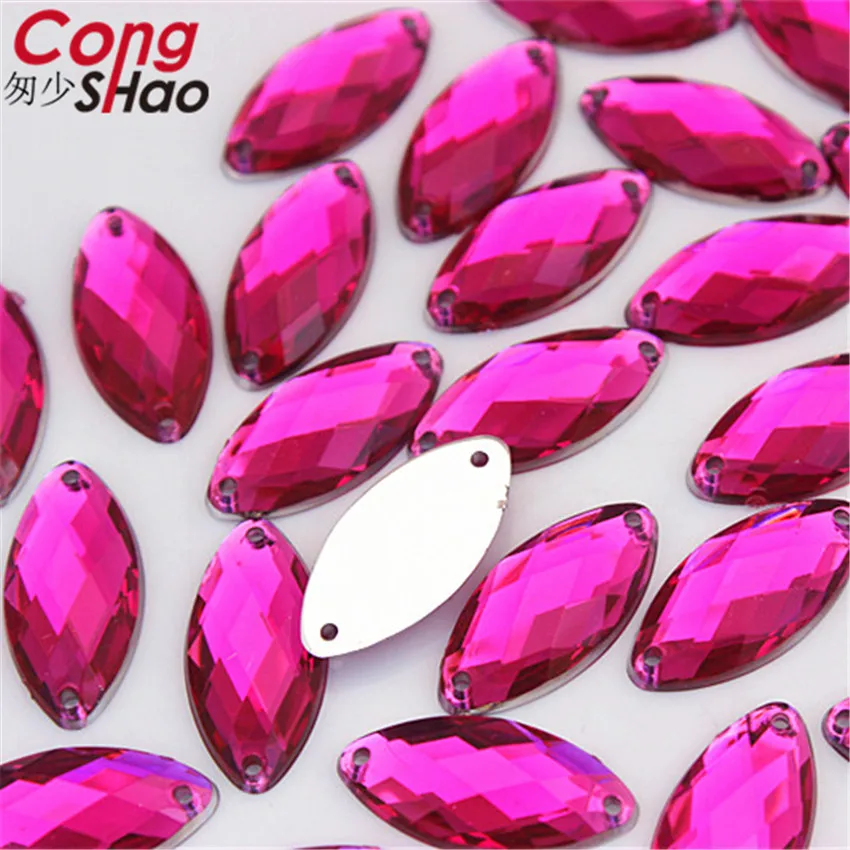 Стразы акриловые с двумя отверстиями 9 х18 мм 100 шт. 8Y602