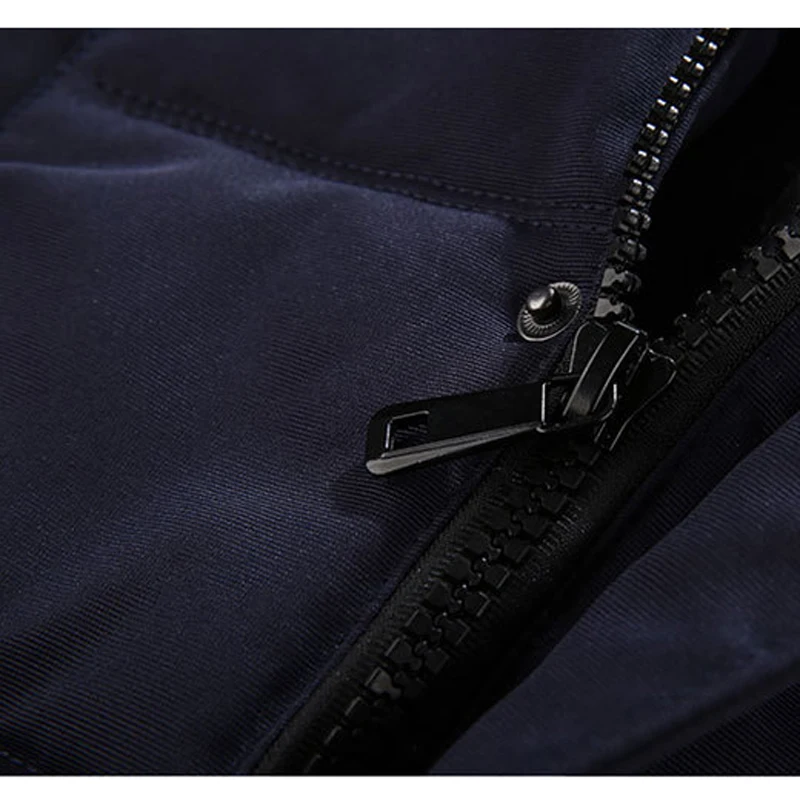 Длинная парка с капюшоном Мужская теплая зимняя куртка 2017 модная брендовая