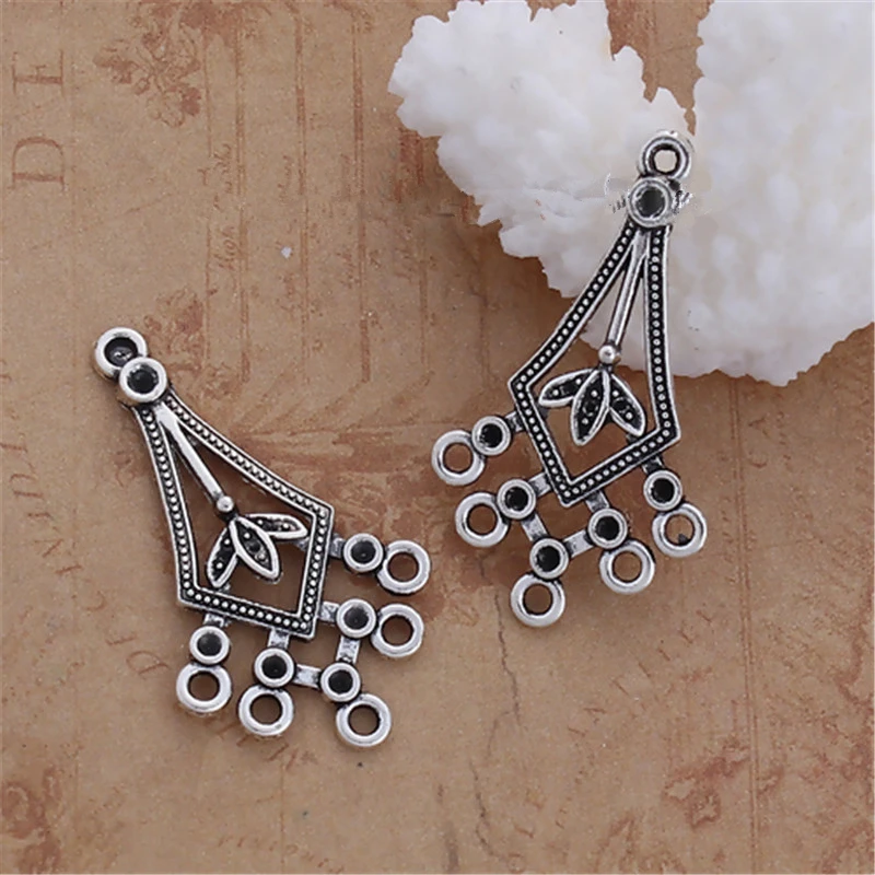 DoreenBeads цинковый сплав цвет серебра лепестка клевера размеры 39 мм x 22 (7/8 дюйма) 2
