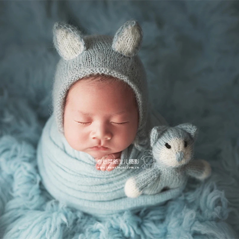 Newborn Knit Stretch Wrap Jersey Stretchy baby Photo Prop Layering Blanke | Мать и ребенок