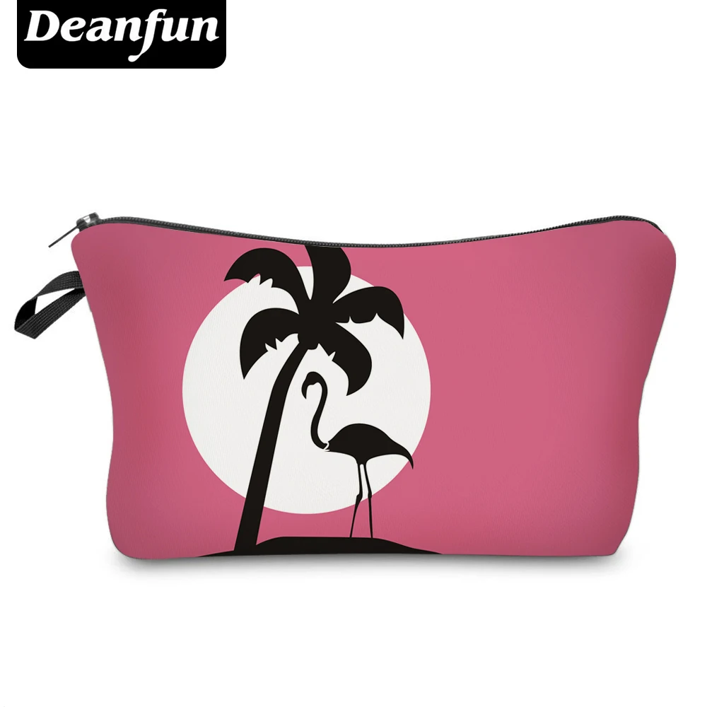 Фото Deanfun розовые косметички с 3D принтом фламинго модные для путешествий Женский