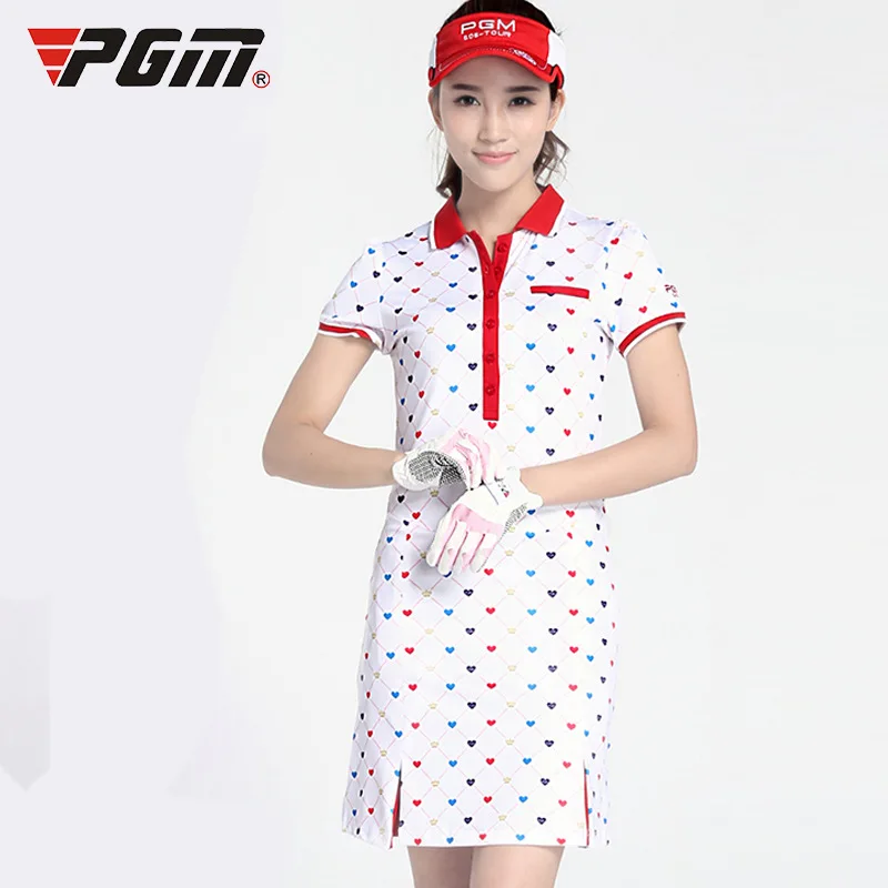 PGM Women Golf Dress Breathable Cotton Printed Sport Quick Dry Elastic Woman Sportwear Badminton Tennis Dresses Skirts | Спорт и