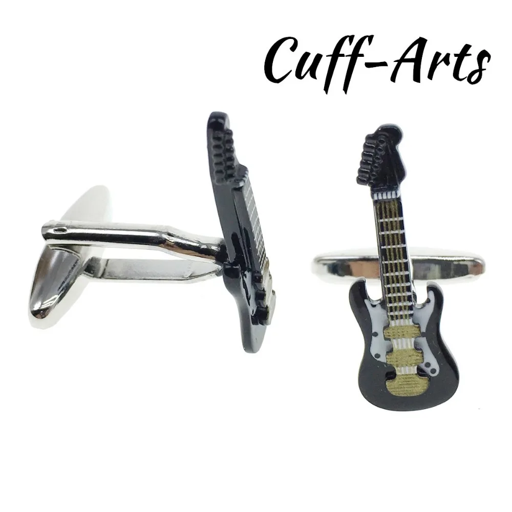 Запонки Эмалированные электрические запонки гитара с высокими деталями. Новинка