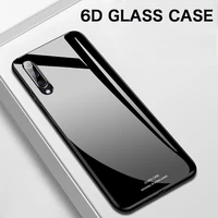 luxury plain glass case for xiaomi mi 10 8 9 se lite f1 redmi note 5 6 7 pro plus pocophone f1 phone cover