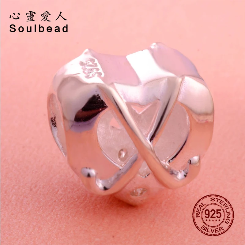 Soulbead 925 стерлингового серебра европейские хоккейные клюшки сердце Шарм бусы с CZ