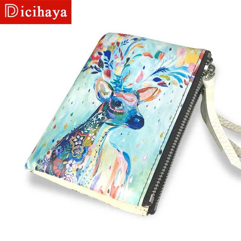 Женский кошелек из натуральной кожи DICIHAYA модный короткий на двойной молнии с