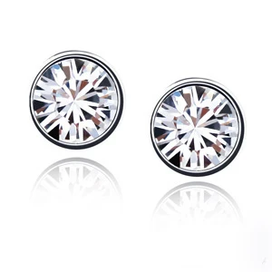 Malanda круглый кристалл от Swarovski Мода пирсинг Серьги-гвоздики для Для женщин Девушка подарок свадебный Серьги Jewelry 11 цветов - Окраска металла: White