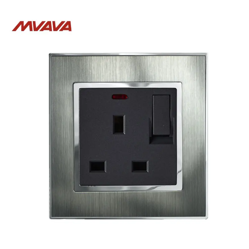 Настенная розетка MVAVA 13A стандарта Великобритании со светодиодным индикатором