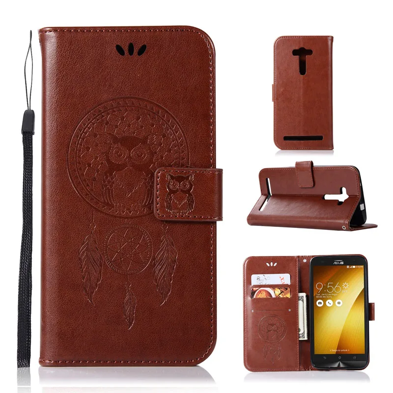 Asus Zenfone 2 Laser ZE500KL ZE500KG Flip Case Cover Zenfone 2 ZE550KL Cute Owl Phone Cases Asus Z00ED Z00LD Leather Case Coque
