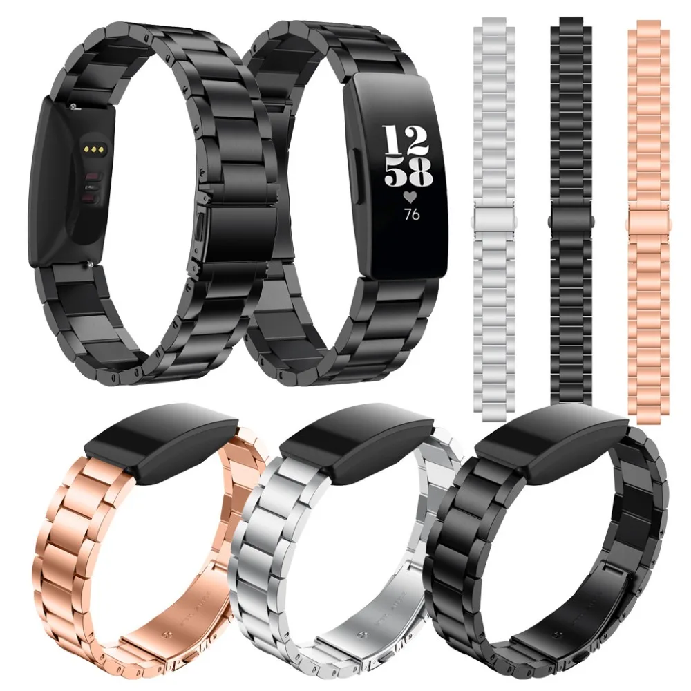 10 мм сменный твердый ремешок для часов из нержавеющей стали Fitbit InspireHR &