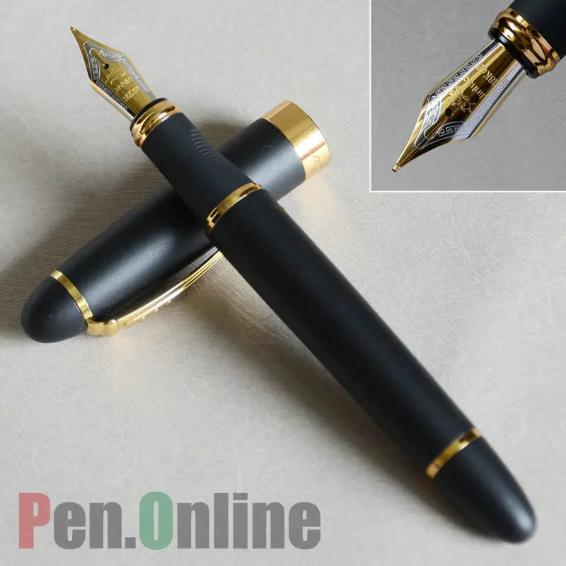 JINHAO X450 FROSTED BLACK AND GOLDEN 0.7mm BROAD NIB FOUNTAIN PEN 450 | Канцтовары для офиса и дома