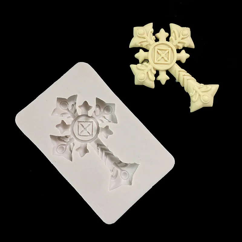New stately cross silicone mold Fondant Cake Decoration Tool Chocolate Candy Baking Tools | Дом и сад