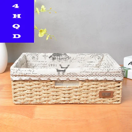 Соломенная корзина для хранения из искусственного ротанга настольный контейнер