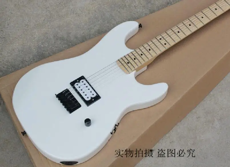 Заводская распродажа Одежда высшего качества 6 строка клен гриф Charvel белый Электрогитары-17-11
