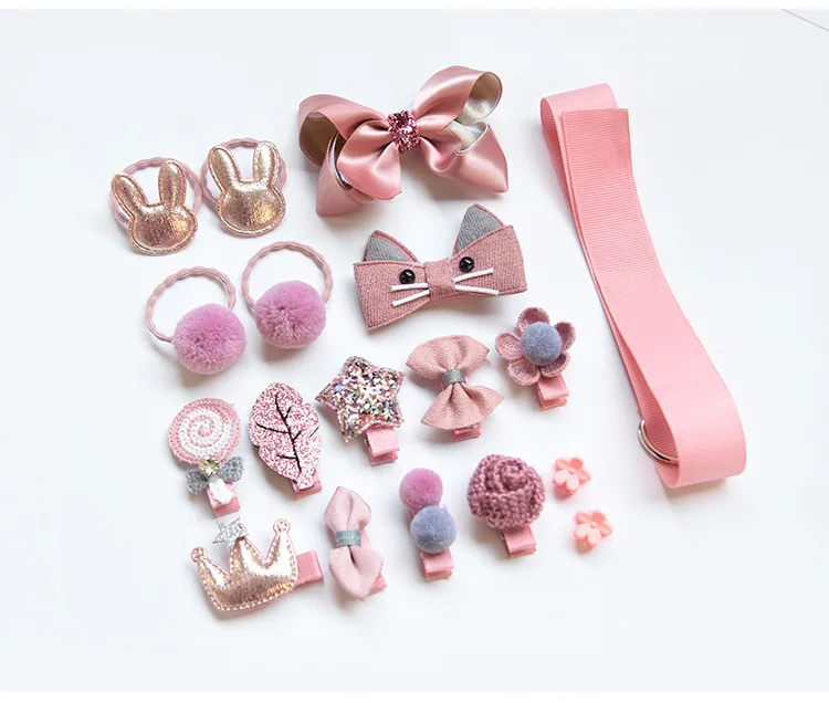 18 шт. набор головных уборов Детские аксессуары бант из ленты заколка для волос