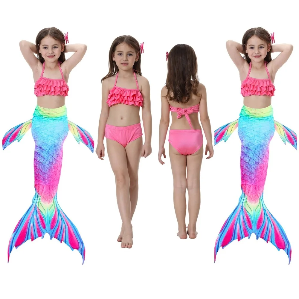 Детские вечерние бикини на Хэллоуин Костюм Русалки для девочек Детский
