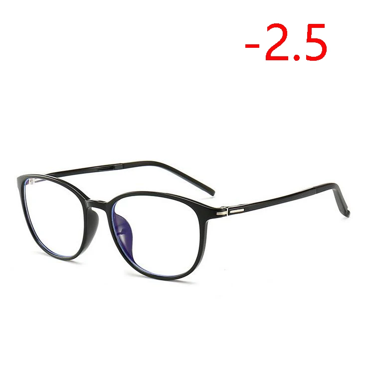 Myopia 250 1,56 асферические линзы овальные очки для близорукости с градусом Ретро ультра-светильник TR90 студенческие очки для близорукости 0~-4,0 - Цвет оправы: Myopia 250