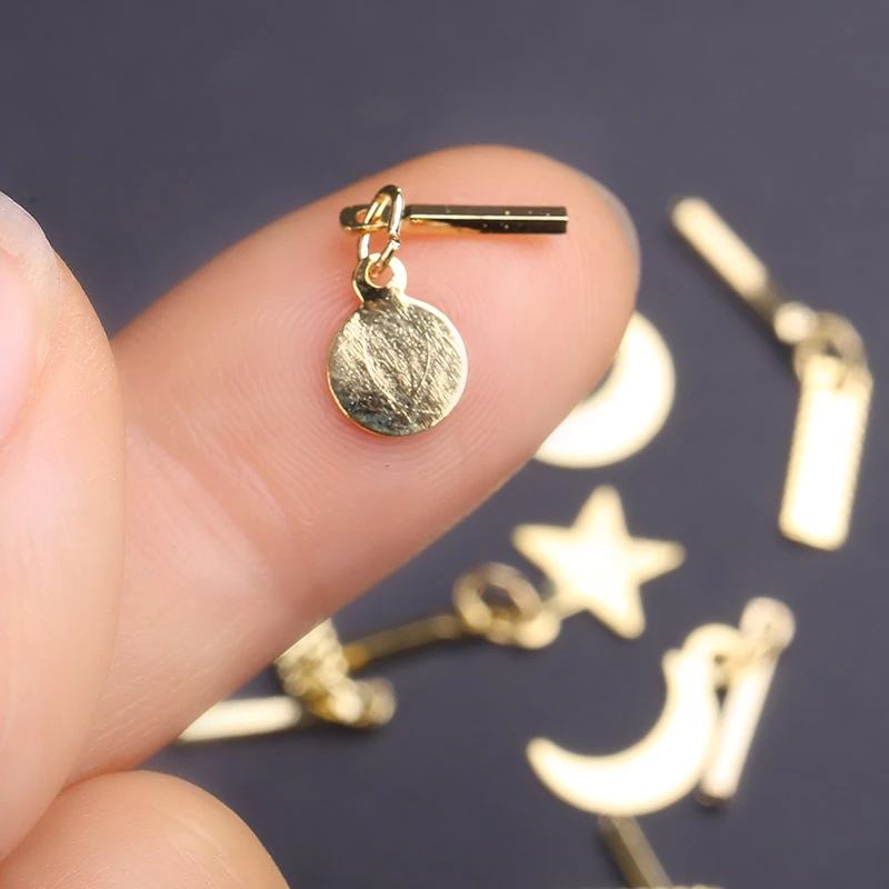 10 шт./упак. Золотой Луны звезда кленовые листья кулон дизайн металлические гвозди