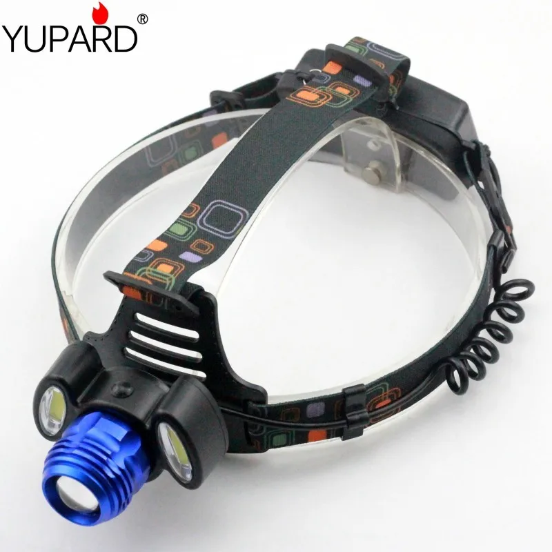 YUPARD Adjust Zoomable Zoom IN/OU T6 LED+2*COB LED Headlamp high bright focus Headlight Waterproof 18650 rechargeable battery | Лампы и